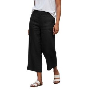 Reformation Linen Crop Pants - Size 10 - Black - Wide Leg Culottes - Nearly New